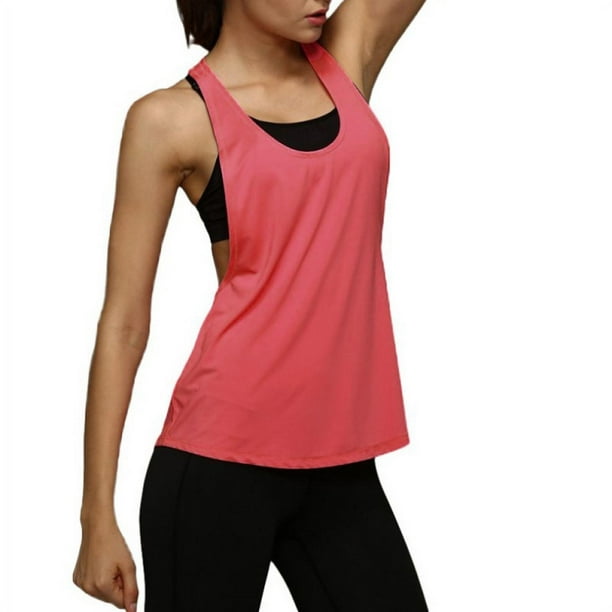 Sport Women Summer Athletic Vest T-shirt Tank Tops Stretch Sleeveless Tee Gym